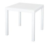 Tavolo quadrato 80x80cm interno esterno in simil rattan DALLAS BIANCO