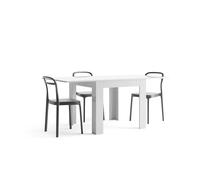 Tavolo Quadrato Allungabile a libro Eldorado, 90x(180)x90 cm, Bianco Lucido