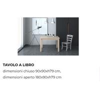 Linea Azzurra Tavolo da Pranzo Modello Firenze in Legno 90x90cm Made in Italy Olmo Allungabile Moderno per Cucina, Soggiorno, Salotto Moderno