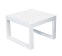 TAVOLO QUADRATO DA GIARDINO IN ALLUMINIO VERNICIATO BIANCO TAUPE 45X45 MOD. CUBA