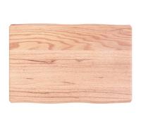 Tavolo quadrato in legno per cucina, ufficio e casa, rovere non trattato con bordi vivi, marrone chiaro, 60 x 40 x 6 cm, superficie resistente per sala da pranzo e spazio di lavoro.