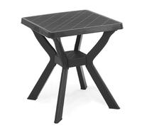 Tavolo Quadrato in Resina Antracite Salvaspazio da Esterno, 70x70x72cm - RENO