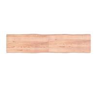Tavolo quadrato in rovere massiccio per cucina, casa e ufficio, bordo vivo, non trattato, marrone chiaro, 220 x 50 x 4 cm, perfetto per decorazioni rustiche e spazi da pranzo