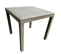 Tavolo quadrato interno esterno 80x80cm in simil rattan DALLAS (Tortora)