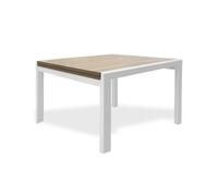 Tavolo quadrato Korallo allungabile bianco e olmo 100x100x76h