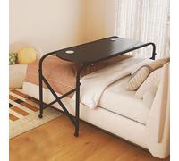 Tavolo regolabile con ruote, altezza e lunghezza, scrivania mobile per casa e ospedale, design facile da spostare a 4 ruote, perfetto per l'uso e il comfort del computer portatile