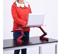Tavolo Regolabile per Laptop con Vassoio Laterale e Ventole (Magenta) | Lega di alluminio resistente, garantisce un utilizzo stabile, perfetta per la colazione a letto, design per la dissipazione