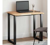Tavolo rettangolare, 100 x 60 x 2 cm, in legno massiccio di acacia, superficie non finita, resistente legno duro per appuntamenti, desk o bistro