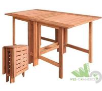 TAVOLO RETTANGOLARE 130x60x72 CM PIEGHEVOLE GIARDINO LEGNO MASSELLO RICHIUDIBILE