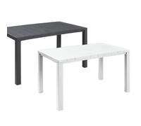 Tavolo rettangolare 147x90 cm in resina con piano effetto doghe Keter Julie