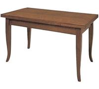 Spazio Casa Tavolo rettangolare allungabile in legno noce arte povera con piedi a sciabola (140 x 80 (+ 2 allunghe da 40 cm))