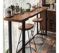 Tavolo rettangolare con gambe a slitta in metallo, per casa colonica o pub, perfetto dietro il divano o come bancone