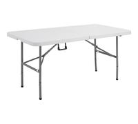 Tavolo rettangolare pieghevole 152x76x74 cm polietileneacciaio verniciato bianco Serena Group