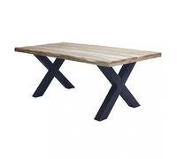 Tavolo rettangolare con piano in legno mango e struttura in metallo 200x100xH77 cm Conrad