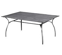 Tavolo Rettangolare da Giardino 160x100 cm in Ferro Vorghini Ameno Antracite