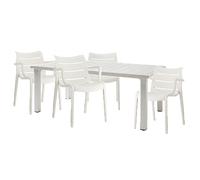 Tavolo rettangolare Ercole 170x100 e 4 Sedie Sunset bianco Lino S-c-a-b- Set da Giardino piscina terrazzo esterni o internide in Italy