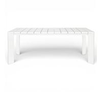 Tavolo rettangolare estensibile 150x100xH75 cm con struttura in alluminio bianco per esterno Brollin