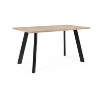Tavolo rettangolare Giant 140x80xh75 cm nero Nero-naturale