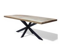 Tavolo rettangolare in legno mango e metallo marrone 200x100xH77 cm