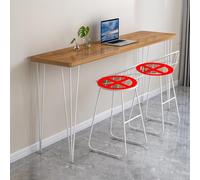 Tavolo rettangolare in legno massiccio da bar, alto e stretto, per cucina, sala da pranzo, design creativo dal vivo, ampio piano del tavolo
