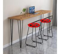 Tavolo rettangolare in legno massiccio da bar, alto e stretto, per cucina, sala da pranzo, design creativo dal vivo, ampio piano del tavolo