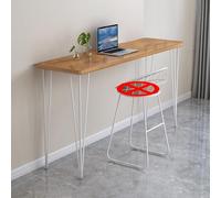 Tavolo rettangolare in legno massiccio da bar, alto e stretto, per cucina, sala da pranzo, design creativo dal vivo, ampio piano del tavolo