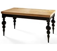 Tavolo rettangolare per sala da pranzo Lena, tavolo allungabile, dimensioni: 120 - 160 x 80 x 78,5 cm, tavolo da soggiorno con gambe del tavolo in colore nero