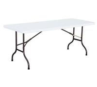 Tavolo Rettangolare Pieghevole da Catering 242x76x74 cm in Polietilene Vorghini Bianco