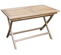 Tavolo Rettangolare Pieghevole da Giardino 120x70 cm in Legno Teak Vorghini Lipari