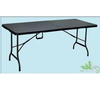 TAVOLO RETTANGOLARE RICHIUDIBILE A VALIGIA POLYRATTAN LEVANTE 180X75X72H NERO