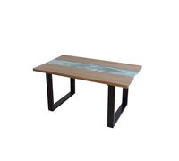 Tavolo rettangolare rovere e marmo con base in ferro inclusa