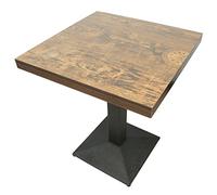 Tavolo Rettangolare Rustico Industriale in MDF e Metallo - Cucina e Bar, Tavolino Tondo in Legno - 60 * 60 * 75cm-B