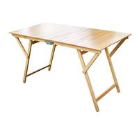 Tavolo richiudibile LAURA KATIA a strisce in legno 70 x 140 cm (Naturale)