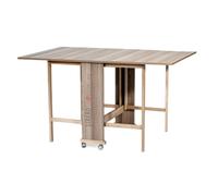 Tavolo richiudibile legno formica con ruote 140x90 cm GIORGIA Larice Grigio