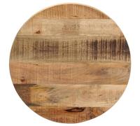 Tavolo rotondo Ø 60 x 3,8 cm, legno di mango massello grezzo, piano in legno per tavolo da pranzo, scrivania, tavolino da caffè, finitura naturale, versatile