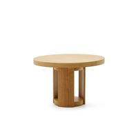 Tavolo rotondo allungabile Artis in legno massiccio e impiallacciatura in rovere FSC 100% 120 (170) x 80 cm