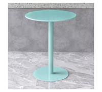 Tavolo rotondo da bistrot in metallo, tavolo da pranzo per esterni, piccolo tavolino per divano, tavolino da caffè, tavolino da tè, tavolo da dessert, tavolo per riunioni, azzurro, 48 x 48 cm