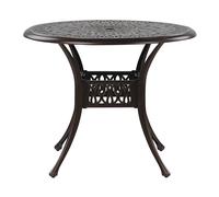 Beliani Tavolo Rotondo da Giardino Stile Vintage Alluminio Marrone Scuro ø 90 cm