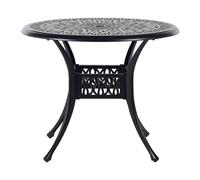Tavolo Rotondo da Giardino Stile Vintage Alluminio Nero ø 90 cm Ancona