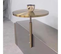 Tavolo rotondo da parete, piccolo, in acciaio inox, da tavolo sospeso a forma di L, tavolino da caffè e divano, 40 x 45 cm (oro), design salvaspazio