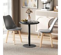 Tavolo Rotondo da Pranzo Cucina in Acciaio 60x72 cm Nero DecHome