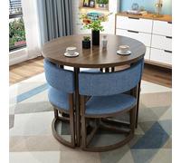 Tavolo Rotondo Da Pranzo Moderno, Set Tavolo E 4 Sedie, Per Sala Da Pranzo E Cucina