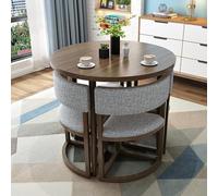 Tavolo Rotondo Da Pranzo Moderno, Set Tavolo E Sedie 4, Per Sala Da Pranzo E Cucina