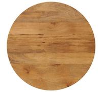 Tavolo rotondo in legno massello mango, Ø 90 x 3,8 cm, effetto rovere, piano da scrivania per tavolo da pranzo e tavolo da cucina, tavolo in legno robusto
