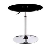 Tavolo rotondo in vetro da bar, altezza regolabile, tavolo in vetro temperato, tavolino da balcone, tavolino da caffè piccolo (dimensioni: 60 cm, colore: nero)