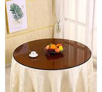 Tavolo rotondo in vetro per tavolo da caffè o da pranzo, in vetro temperato, disponibile in misure Ø 50 cm, 60 cm, 70 cm (colore marrone, 90 cm)