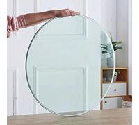 Tavolo rotondo in vetro temperato per tavolino da caffè, superficie in vetro trasparente, Ø 50 cm, 60 cm, 70 cm, design moderno, perfetto per l'arredamento della casa (dimensioni: 88 cm)