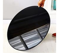 Tavolo rotondo in vetro temperato per tavolo da caffè o da pranzo - Ø 50 cm, 60 cm, 70 cm (colore: nero Dimensioni: 58 cm) - Design elegante e moderno versatile