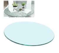 Tavolo rotondo in vetro temperato, trasparente, 50 cm, 60 cm, 70 cm, 80 cm, 100 cm, tavolo da pranzo moderno, elegante e con piano in vetro per decorare la casa