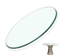 Tavolo rotondo in vetro temperato trasparente, diametro 38-100 cm, per tavolo da pranzo e giardino, 1000 mm, design elegante